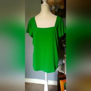 Square neckline ruffle sleeve